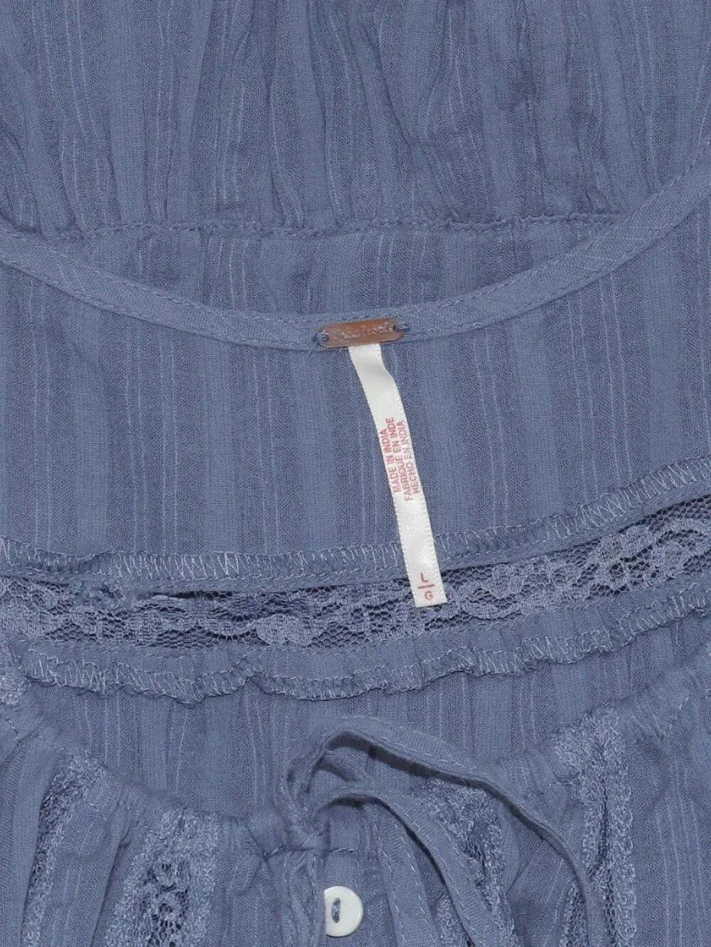 Free People Alana Lace Tank Sleeveless Buttondown Cropped Top L - Picture 7 of 7